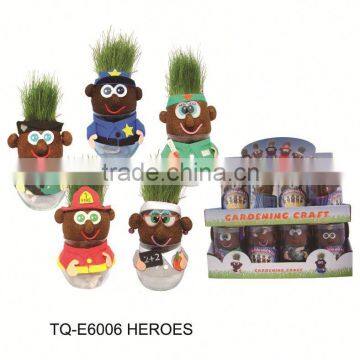 Wholesale Cheap Handmade Growing Grass Doll for Home Decoration