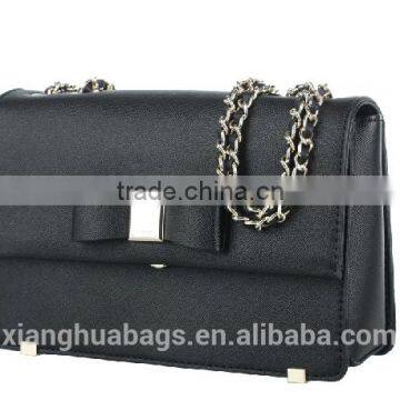 City life black chain bowknot lady messenger bag women