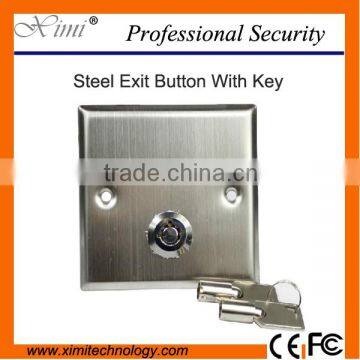 Stainless steel exit button metal exit button with key for all access control system X06k