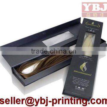 2016 Custom Folded Hair Packaging With Clear Window /wholesale Cheap Hair Extension Packaging/hair Extension Packaging