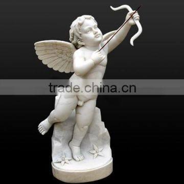 China Hand Craving Good Quality Polished Cupid White Marble Scupture