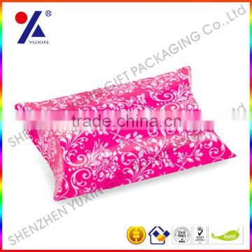 hot sell! pink pillow shaped paper packing box food package pillow packaging box for food with factory price/ free sample