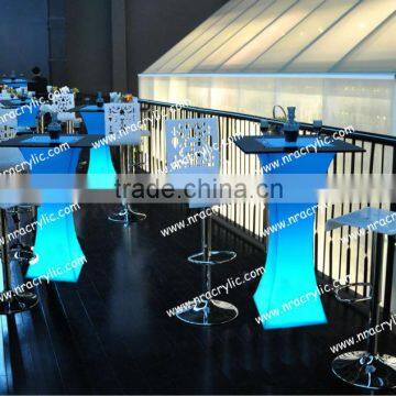 China factory acrylic material led light bar table for bar furniture