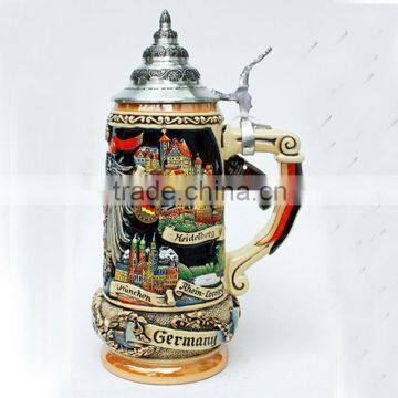 3D handpaint ceramic beer steins with lid