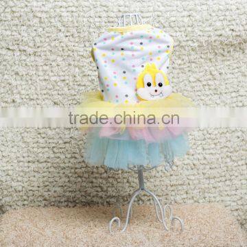 Pet Dot and Animal Accessory Bubble Skirt Princess Dresses/Dog Dresses with Animal Accessory /Dresses for Dog and Cat