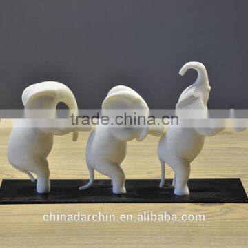 Three little elephant resin home decoration