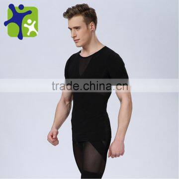 Mens Body Shaper Short Sleeve Undershirt,male breathable slimming t shirt,mesh thin T shirt for man NY043