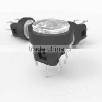 TSL06121-1020 illuminated tact switch with round cap and bracket