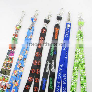 colorful Flat Polyester cheap single custom lanyard