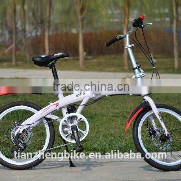 Oem color tire aluminum chainwheel 7 speed 20" folding bicycle
