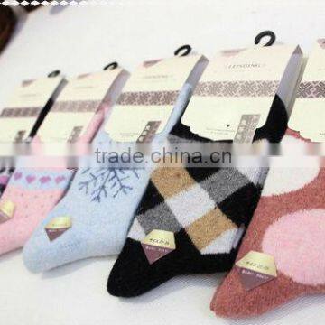 custom socks lady angora/wool winter socks lady socks