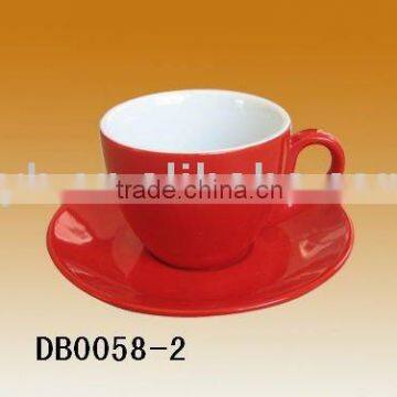White Ceramic Coffee Cup and Saucer