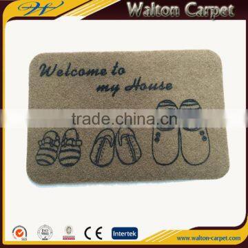 Dust control non slip household indoor eco-friendly screen print welcome mat