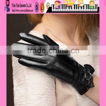 High Quality Custom Sexy Women Leather Gloves Genuine Black Sexy Women Leather Gloves