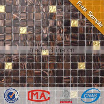 JY-G-72 Decorative mosaic wall tile China tile mosaic Glass Gold Brown backsplash tiles mosaic