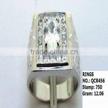 new fashion design 925 sterling silver men ring with cz QCR456