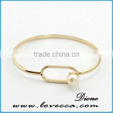 High Quality+In stock+Small MOQ Gold plating pearl charm bracelet