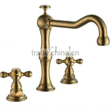 gold three hole basin faucet 12/P1045