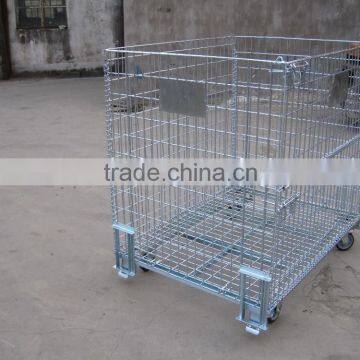 stackable industrial storage cage with wheels