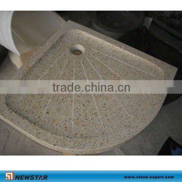Granite bath tray with Lotus leaf texture in beige color