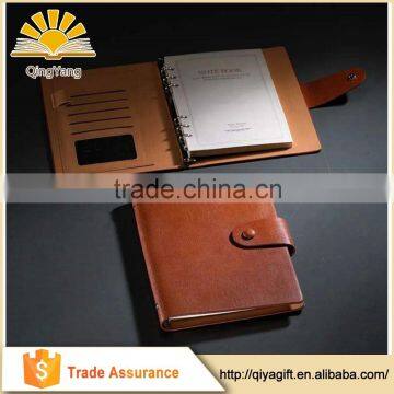 PU Leather Spiral Promotional Business Pocket Notebook With Pen Attached