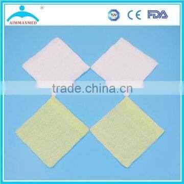 sterile 100%cotton x-ray detectable absorbent 4''x4'' 4ply 8ply 12ply 16ply gauze sponge gauze sue 2''x2'' 3''x3'' wab