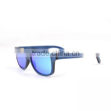 Blue Lens Wooden Fishing Eyewear Colorful Wooden Sunglasses for Women