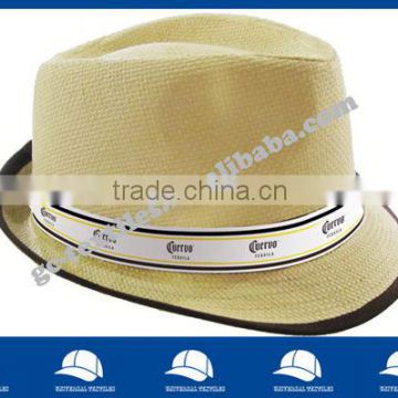 khaki paper straw fedora hat