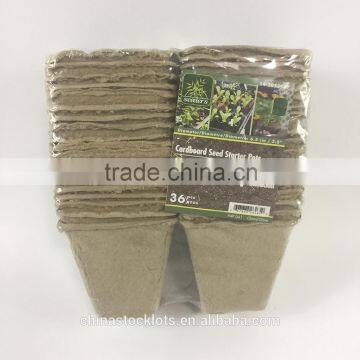 Rectangle Portable small Cardboard Seed Starter Pots planters for wegetable and flower