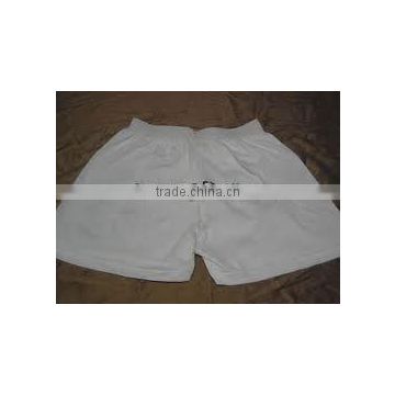 WHITE BOXER SHORTS COTTON WOVEN