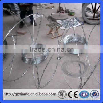 Chile Razor Barbed Wire to provent from animals/ Cross type Razor Barbed Wire(Guangzhou Factory)