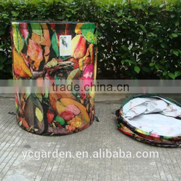 printed pop up garden bag PP PE oxford jute material garden bag wholesaler