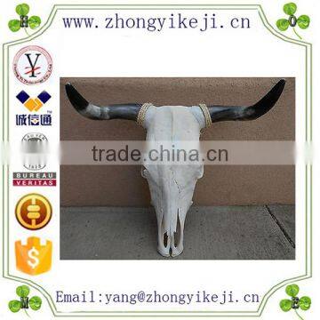 2015 chinese factory custom made handmade carved hot new product resin bull skull