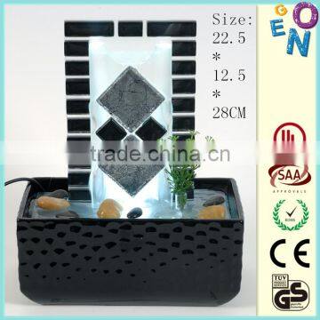 Led stele tabletop water fountain for fengshui