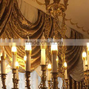 Very Elegant and Romantice Coffee Color Drapery Living Room Bay Window Blackout Curtain and White Sheer Curtain Set photo-2