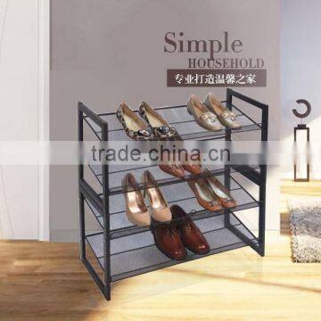 4 tiers Stackable metal mesh shoes Rack and shoes storage