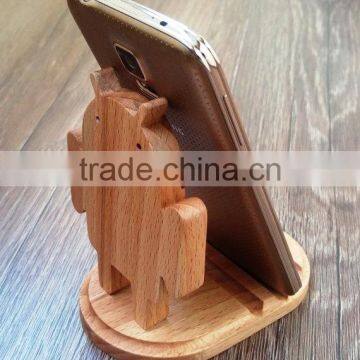 Wooden Phone Holder Android Robot photo-3