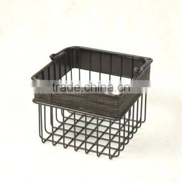 Square Metal Wire and Textilene Bathroom Caddy With Handle photo-2