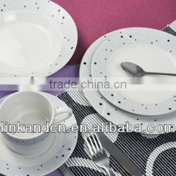 KC-00140/fine porcelain dinner set with line of race design