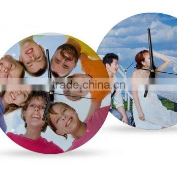 Round Desk Clock Sublimation Glass Frames For Pictures