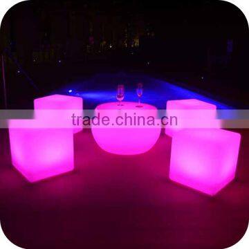 cube set table outdoor dining set/ Led light cube table seat/ glow cube seat chair