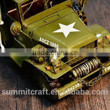 Metal Handmade Military Vehicle Old Car Model photo-5