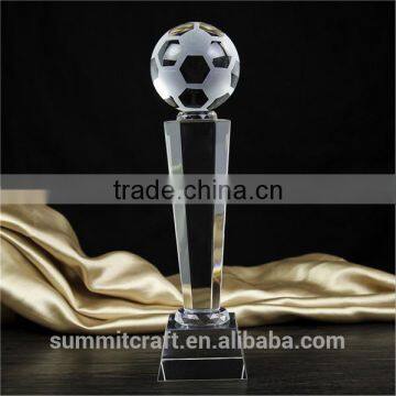 High Quality Fantasy Football Soccer Clear Crystal Trophies