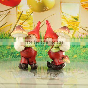 Mushroom brothers antique polyresin sweet miniature people set