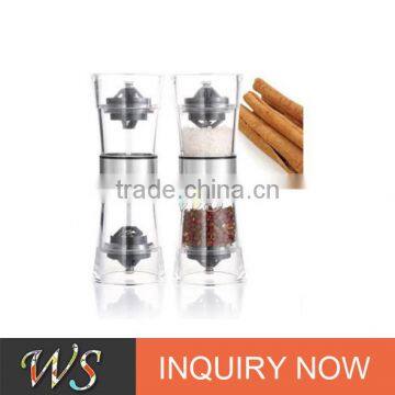 WS-PG22 Clear Spice Acrylic Plastic Bottles Pepper Grinder, salt pepper shaker