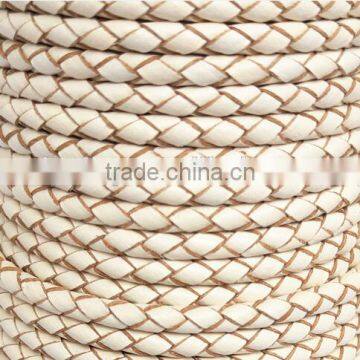 Colorful Real Leather Handmade Weave Lanyard / Round Leather Rope photo-3