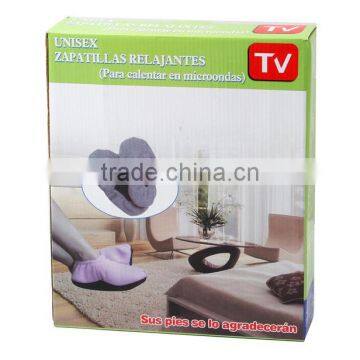 Hot Sale Indoor Slippers Therapy Unisex Plush Warm Heated Microwave Slippers photo-3