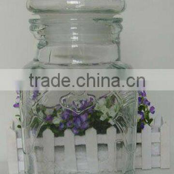 big volume clear square glass jar and glass lid