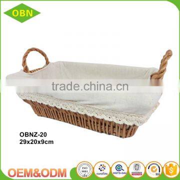Food Safe Grade Woven Fruit Tray Wicker Rattan Bread Basket With Handle photo-2