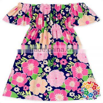 New Style Summer Party Girls Off Shoulder Porm Dress Flower Ruffle Long Dress